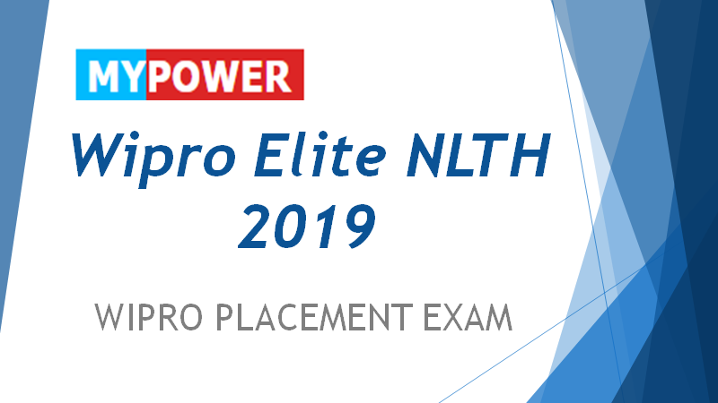 Wipro Elite NLTH 2019 Aptitude Exam